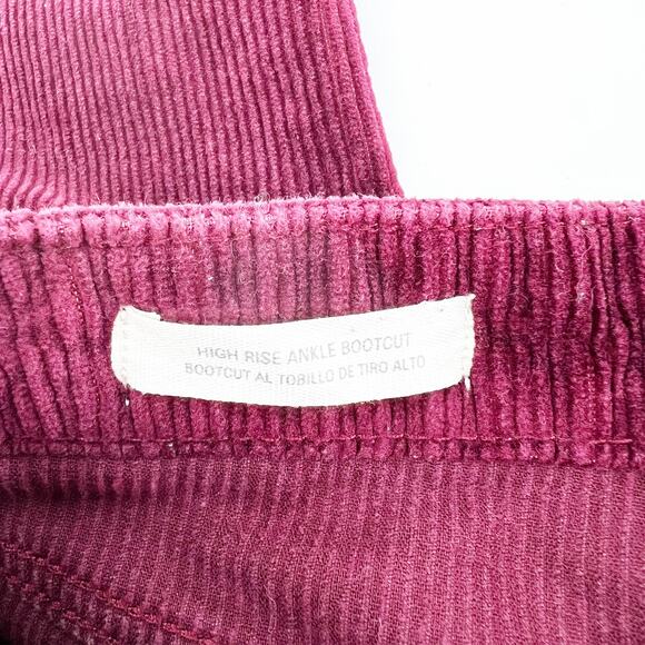 Universal Thread Maroon‎ Corduroy High Rise Ankle Bootcut 4 - Picture 5 of 6